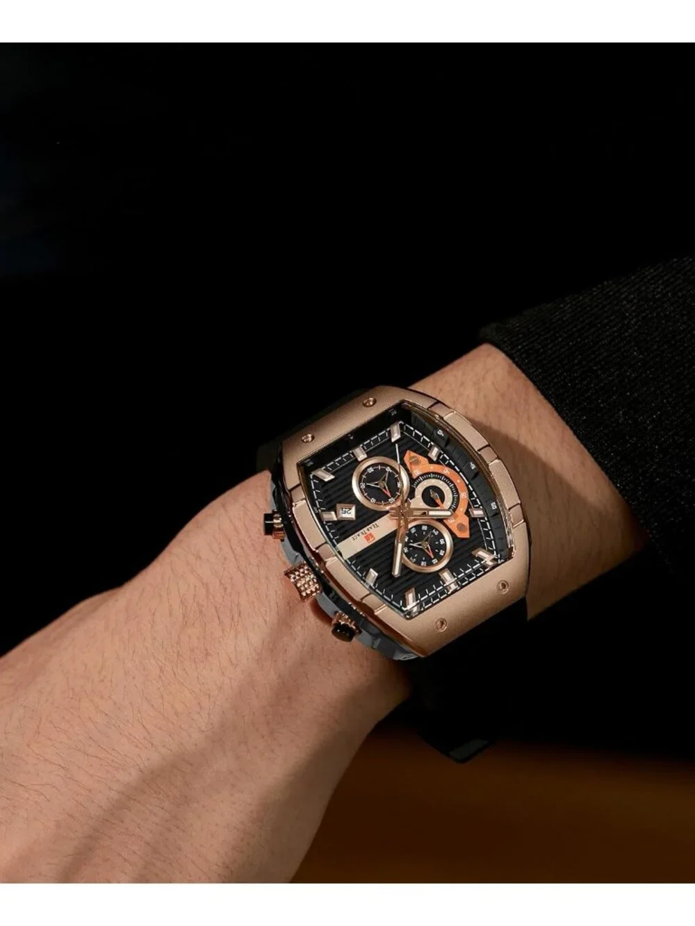 Men's Rose Gold Original Analog Quartz Waterproof Sport Fashion Unique Watch
